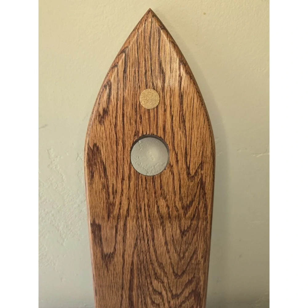Vintage Wood Balancing Wine Bottle Holder Cork Coaster Mid Century Wet Bar